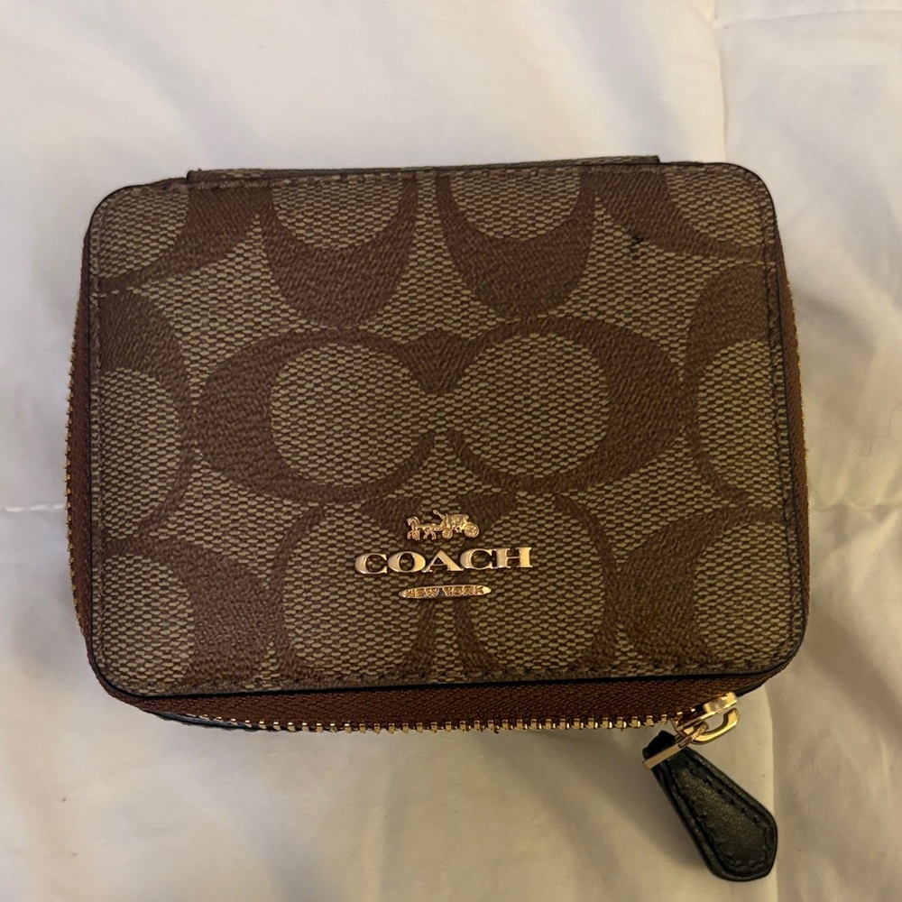 Coach Signature Brown Pill Case NWOT